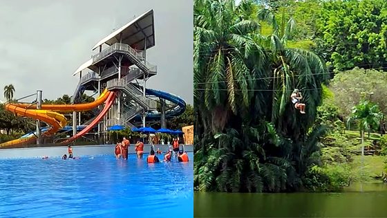 Zona de parque acu&aacute;tico y naturaleza tropical cerca de Melgar, Tolima